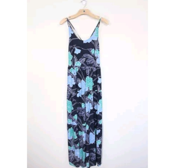 Ann Taylor LOFT Maxi Dress Floral Long Blue Womens - Picture 2 of 8